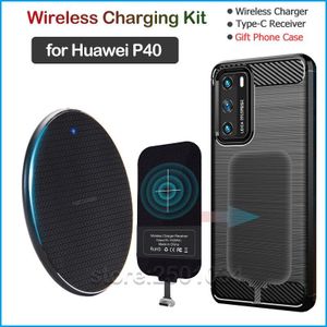 Qi Draadloos Opladen Voor Huawei P40 Qi Draadloze Oplader + Usb Type C Ontvanger Nillkin Adapter Tpu Case P40