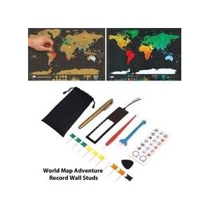 Diy Kras Pen Set Premium 8 Stks/zak Educatief Wereldkaarten Scratch Map Tool Set Thuis Reizigers Kaarten Accessoires