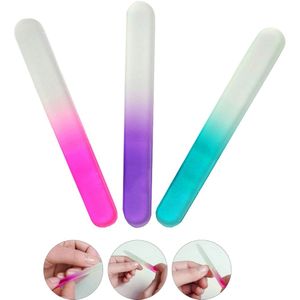Kleurrijke Zandstralen Glas Baby Nail Streep Speciale Handig Duurzaam Nagelvijl Polijsten Nail Kit Set Multi-kleur Kristal