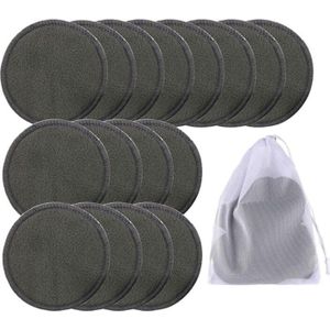 16Pcs Herbruikbare Bamboe Katoen Make Up Remover Pads Wasbare Triple Layer Gezichtsverzorging Veeg Pads Cleaning Pad Met tas