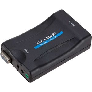 Vga Naar Scart Video O Converter Adapter Met Afstandsbediening Usb Dc Power Kabel En Vga Kabels