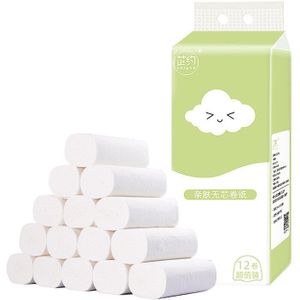 Zhiyue 24 Rolls Milieuvriendelijke Toilet Roll Paper Zachte Toiletpapier 4-Layer Papier Handdoeken Thuis Papierrol