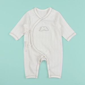 Baby Kleding Pasgeboren Baby Zomer Mesh Romper Baby Katoenen Jumpsuit Jongen Meisje Lange Mouw Kimono Gewaad Pyjama Kid Kleding wit