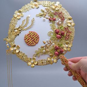 Kyunovia Goud boeket luxe Bridal Bruidsboeket Ivoor Great Gatsby bruiloft Broche Fan Boeket D150