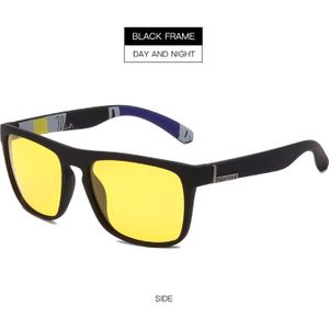 Vierkante Gepolariseerde Zonnebril Mannen Nachtzicht Bril Geel Lens Anti-Glare Rijden Zonnebril UV400 Eyewear