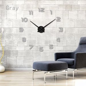Mode Klok Horloge Wandklokken Horloge 3d Diy Acryl Spiegel Stickers Home Decoratie Woonkamer Quartz Naald