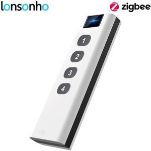 Lonsonho Zigbee Smart Draadloze Scène Schakelaar Handen Held 4 Knoppen Tuya Smart Leven Afstandsbediening Licht Schakelaar Domotica