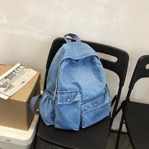 Preppy Stijl Denim Vrouwen Rugzak Tas Vrouwelijke Grote Capaciteit Jeans School Rugzak Voor Tienermeisjes Reizen Tote Packbag Dagrugzak
