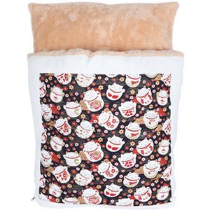 Winter Warm Cat Bed Draagbare Afneembare Pluche Soft Pet Slaapzak Puppy Kennel Nest Kussen Leuke Thicken Kitten Cave Huis