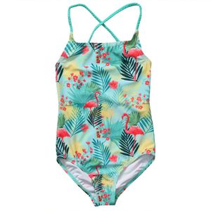 Baby Meisje Flamingo Gedrukt Swimwear Kids Kinderen Zomer Strand Groene Bikini Tankini Badpak