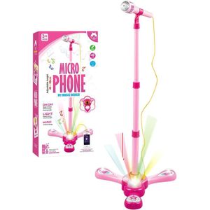 Kids Mini Stand Type Microfoon Karaoke Machine Karaoke Muziek Instrument Speelgoed Voor Jongens Meisjes-Roze/Blauw 797258