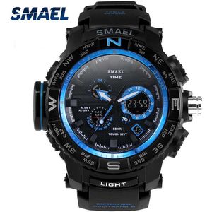 Daigelo Mens Outdoor Sport Horloges Gids Schaal Dubbele Display Dial Multifunctionele Elektronische Horloge Man Klok