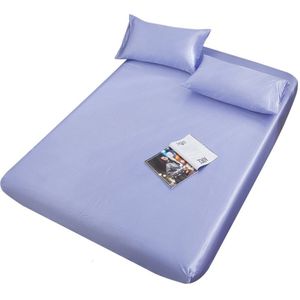 Hoeslaken Cover Satijn Pure Kleur Beddengoed Elastische Band Bescherming Matrashoes Comfortabele Voorzien Beddengoed Bed Case