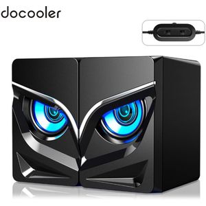 Docooler V128 3.5mm Mini Stereo Sound Speaker Desktop Computer Subwoofer USB Powered Lage frequentie Versterker voor Telefoon Notebook