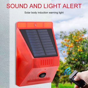 Solar Sound Alert Flash Waarschuwing Geluid Licht Alarm Motion Sensor 129db Decibel Sirene Strobe Beveiliging Licht Alarmsysteem Voor Farm
