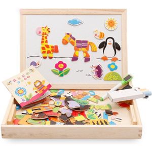 1Set 100 + Stuk Houten Magnetische Puzzel Dieren/Boerderij/Bos/Cartoon/Zodiac 5 Stijlen Van tekentafel Educatief Speelgoed Voor Kinderen