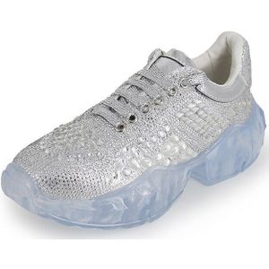 Mode Vrouwen Water Baksteen Sneakers Ademend Sport Schoenen Lace Up Silver Trainers Licht En Ademend Wandelschoenen