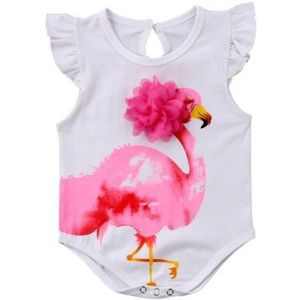 Pasgeboren Baby Baby Meisjes Flamingo Ruches Romper Jumpsuit Outfit Zomer Baby Kleding Kostuums Badpakken