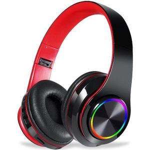 Kleurrijke Led Licht Draadloze Bluetooth Hoofdtelefoon Hifi Stereo Oortelefoon Headset Noise Cancelling Met Mic Ingebouwde Tf Card Slot