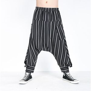 Lente Zomer Broek Strepen Losse Persoonlijkheid Sportkleding Mannen Doorhangede Broek Mannen Elastische Taille Hip Hop Dance broek