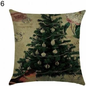 Kerstboom Kerstman Elanden Gooi Pillowed Caseed Kussen Bedekt Home Sofa Decor