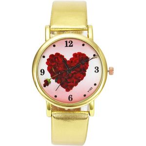 Rose Hart Pijl Bloem I Love U Liefhebbers Horloges Droom Valentijnsdag Vrouwen Dames 18 Mm Pu Leer Vrouwelijke quartz Horloge