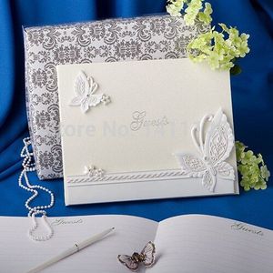 Vlinder bruiloft gastenboek en pen voor bruiloft levert met