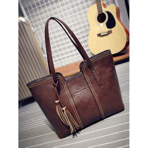 Rits Kwastje Schoudertas Vrouwen Handtas Pu Leather Casual Tote Grote Interieur Rits Messenger Bag Lady Bags