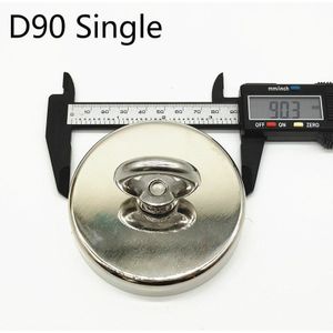 Super Power Sterke Neodymium Magneet Double Side Gezicht Zoeken Haak Salvage Vissen Magneet Magnetische Stell Bekerhouder Met 2 Eyebolt