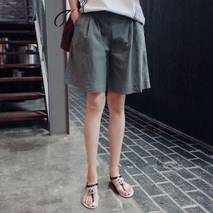 Beige/Grijs Zomer Zwangere Vrouwen Katoen En Linnen Abdominale Broek Plus Size Wijde Pijpen Casual Moederschap Buik Shorts zakken