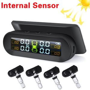 Tpms Zonne-energie Tpms Auto Bandenspanning Alarm Monitor Auto Security System Tyre Pressure Temperatuur Waarschuwing 360 Verstelbare