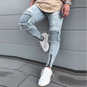Chino Broek Voor Mannen Heren Ripped Slim Fit Motorfiets Vintage Denim Jeans Hip Hop Streetwear Broek Mannen Broek Grote size