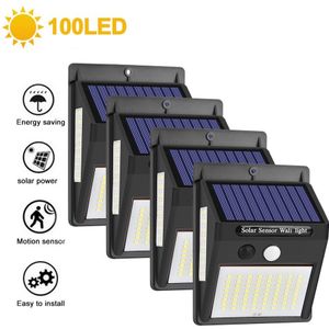 100LED Solar Light Outdoor Solar Lamp Pir Motion Sensor Wandlamp Waterdichte Zonne-energie Lichten Voor Tuin Decoratie