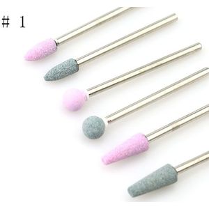 6pcs Bal Nail Boor Keramische Stone Bits Metalen Borstel Set Diamant Bestanden Elektrische Manicure Machine Braam Frezen Gereedschap