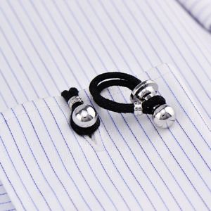 Franse Shirts Manchetknopen Mannen Unisex Zakelijke Banket Daily Accessoires Klassieke Metalen Bal Geweven Touw Ketting Manchetknopen