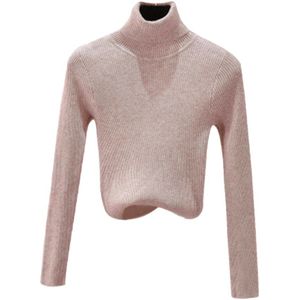 Coltrui Truien Solid Truien Vrouw Herfst Pull Femme Primer Shirt Lange Mouw Korte Koreaanse Slim-Fit Strakke Trui