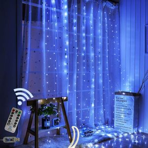 3X3M Usb Led Gordijn String Lights Afstandsbediening Kerstverlichting Kerst Garland Voor Nieuwjaar Outdoor Bruiloft thuis Party Decor