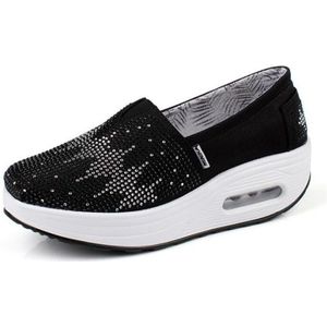 Vrouwen Toning Schoenen Sport Zwarte Goud Outdoor Dames Wandelen Dikke Zool Hoogte Verhoogde Schoenen Lente Herfst Vrouwen Mode Schoenen