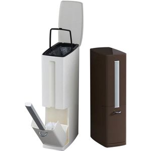 Plastic Prullenbak Set Met Toiletborstel Badkamer Afvalbak Vuilnisbak Vuilnisbakken Huisvuilemmer Vuilniszak Dispenser