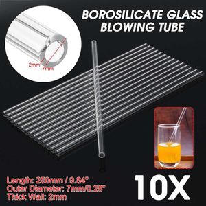 Kicute 10 Pcs Laboratorium 250X7X2 Mm Reageerbuis Transparante School Tool Glas Buret Mixer Glas Roeren staaf Lab Stiring Stirrer