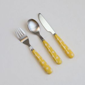 Paddestoelen 9527 Franse Meisje Hart Mooie Mes En Vork Lepel Gestreepte Stip Daisy Roestvrij Stalen Lepel Afternoon Tea