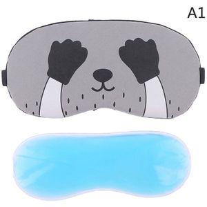 1 Set Cartoon Leuke Slapen Oogmasker Zacht Gewatteerde Slaap Reizen Shade Cover Met Ijs Kompres Gel
