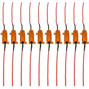 10 Stuks Auto Led Remlicht Fault Eliminator 50W 6 Ohm Achterlicht Fout Decoder