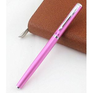 Zwart/Roze/Paars Metalen Vulpen Kantoorbenodigdheden Classic 0.38 Penpunt Schrijven Inkt Pennen Voor Relatiegeschenk