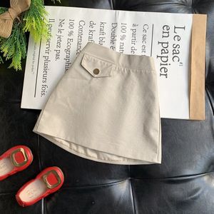 Baby Meisjes Rokken Pu Leer Kinderen Lente Herfst Kids Knop Mini Rok