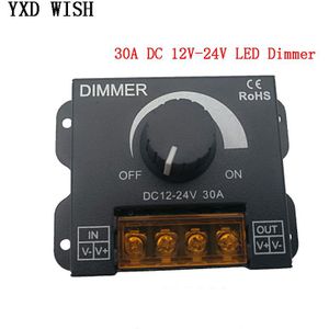 DC 12V-24V LED Dimmer Switch 30A 360W Voltage Regulator Adjustable Controller For LED Strip Light Lamp LED Dimming Dimmers
