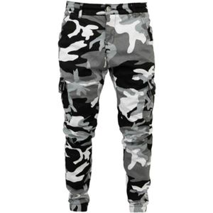 Heren Camouflage Jeans Fit Stretch-Fit Jeans Business Casual Afdrukken Potlood Broek Klassieke Stijl Mode Denim Broek Mannelijke Blac