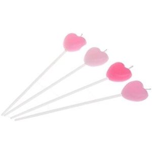 4Pcs Kaars Liefde Hart/Ster Sticks Verjaardagstaart Kaarsen Veilig Flames Party Festivals Home Decoraties