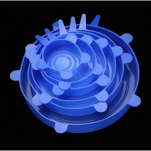 6 Stuks/set Voedsel Siliconen Caps Universal Siliconen Caps Voor Kookgerei Bowls Herbruikbare Stretch Verpakking Covers Keuken Accessoires