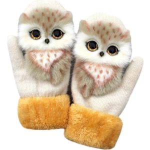 Vrouwen Mannen Winter Gebreide Handschoenen Leuke 3D Pluizige Cartoon Dier Thermische Wanten